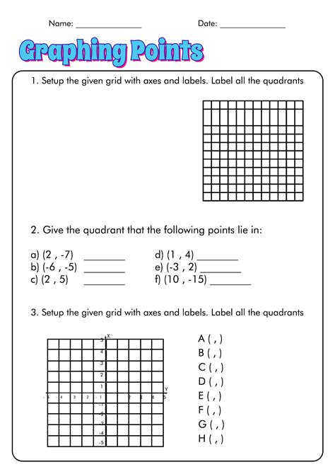 Coordinate Plane Graphing Worksheets