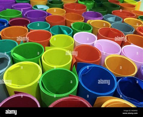 Full Frame Shot Of Multi Colored Paper Rolls Stock Photo Alamy