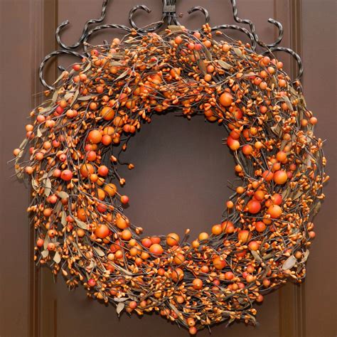 Berry Wreath Pumpkin Fall Wreath Autumn Door Decor By