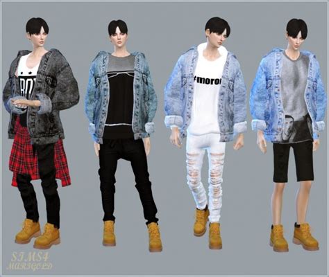 Sims4 Marigold Vintage Denim Jacket Acc For Male • Sims 4 Downloads