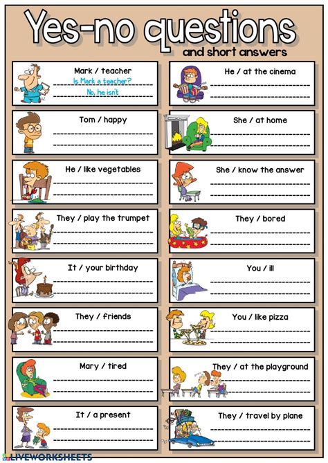 Yes No Questions And Short Answers Interactive Worksheet
