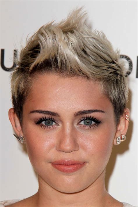 Miley Cyrus Straight Platinum Blonde Mohawk Hairstyle Steal Her Style