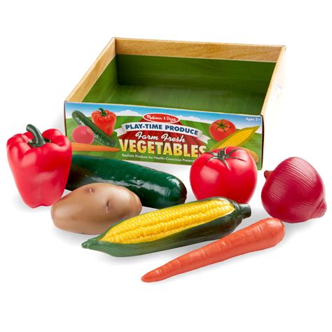 Melissa And Doug Playtime Produce Vegetables Play Food Set With Crate 7