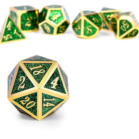 7pcs Polyhedral Dice Zinc Alloy Set Heavy Duty Dices For Role Playing