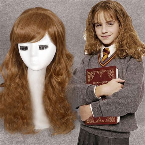 Movie Hermione Jean Granger Cosplay Wig Brown Wavy Role Play Hair Wigs
