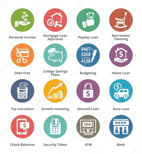Personal And Business Finance Icons Set 2 Dot Series Stock Vector Image