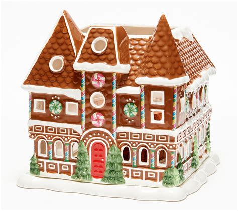 Homeworx By Harry Slatkin Ceramic Gingerbread House W Candle Qvc Com