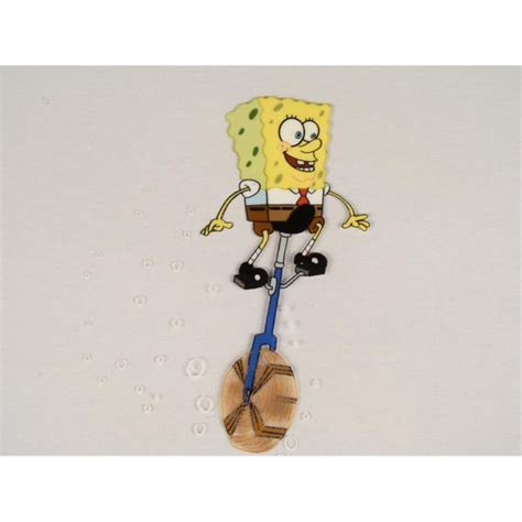 Original Spongebob Animation Art Cel Riding Unicycle