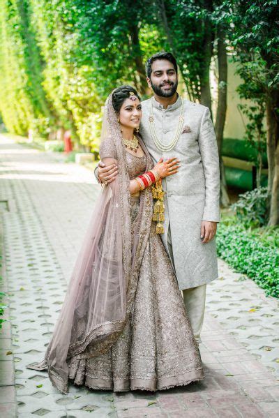 Beautiful Delhi Wedding With A Pretty Lilac Bride Wedmegood Couple Wedding Dress Desi
