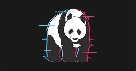 Panda Glitch Art Effect Panda T Shirt Teepublic