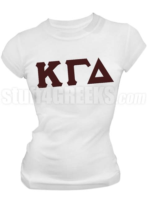 Kappa Gamma Delta Greek Letter Screen Printed T Shirt White