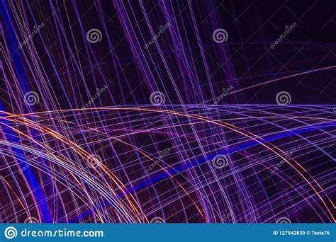 Abstract Bright Multicolored Glowing Lines And Curves Stock Image