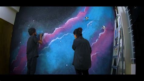 Galaxy Wall Painting Mural Timelapse Diy Youtube
