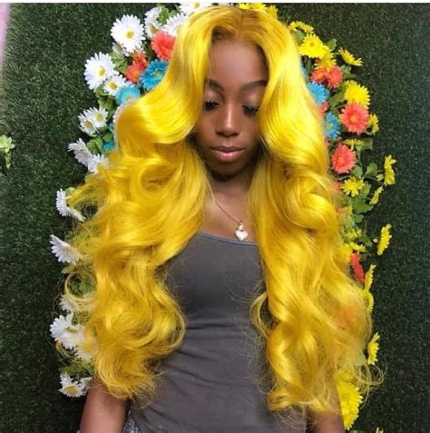 ‼️ Follow Swaybreezy For More ️🧸 Yellow Hair Wig Hairstyles Hair