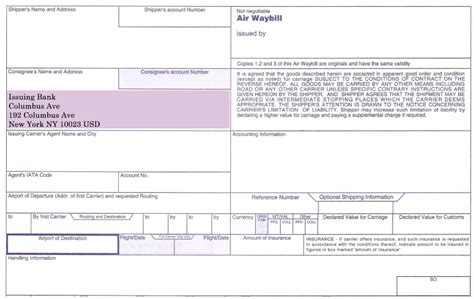 How To Complete Consignee And Notify Fields On An Air Waybill