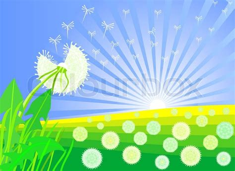 Summer Landscape With Beautiful Bright Stock Vector Colourbox
