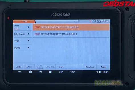 Benz Getrag Vgs Vgs Fdct Tcm Cloned With Obdstar Dc On Bench