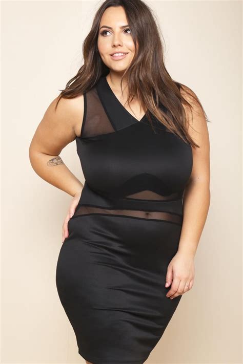 Flaunt Those Curves In Our Plus Size Sheer Inset Bodycon Mini Dress Show It Off Without Baring