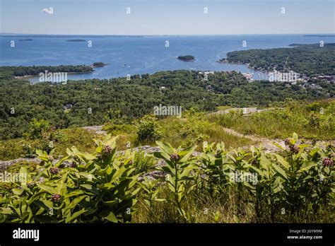 Scenic View Of Camden Harbor From Mount Battie At Camden Hills State