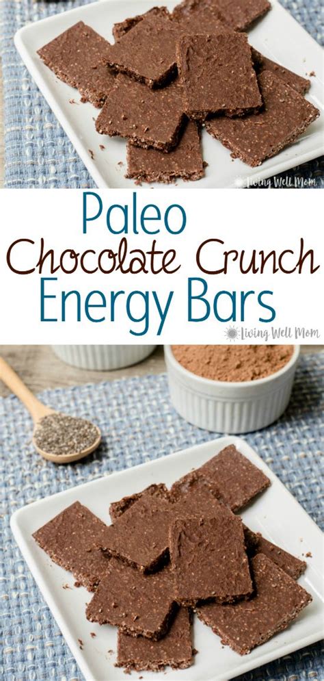 My husband and i put these homemade granola bars in our lunch, but they're also a nice portable breakfast or snack. Paleo Chocolate Crunch Energy Bar Recipe - Living Well Mom ...