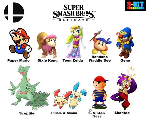 My Choice Of Newcomers For Smash Bros Ultimate By Pxlcobit On Deviantart
