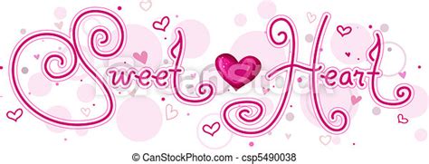 Stock Illustration Of Sweetheart Cute Lettering Featuring The Word