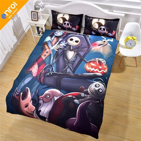 Nightmare Before Christmas Cool Printed Bed Linen Black And White
