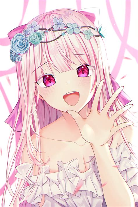 Pink Hair Pink Eyes Senohime Anime Anime Girls 1024x1544 Wallpaper Wallhavencc
