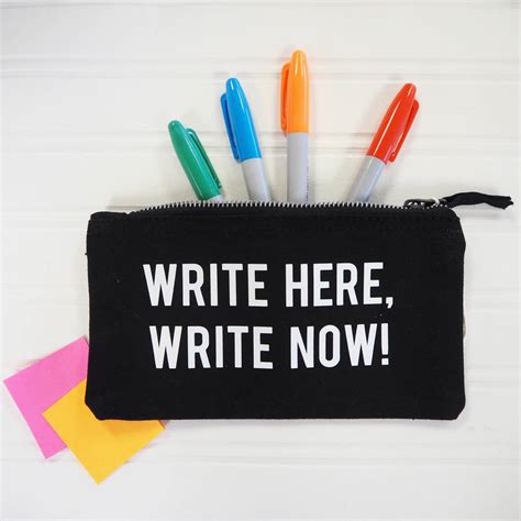 Write Here Slogan Pencil Case By Rock On Ruby