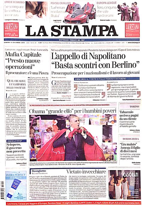 Fotorassegna Stampa I Giornali Del 12 Dicembre 2014 Photogallery