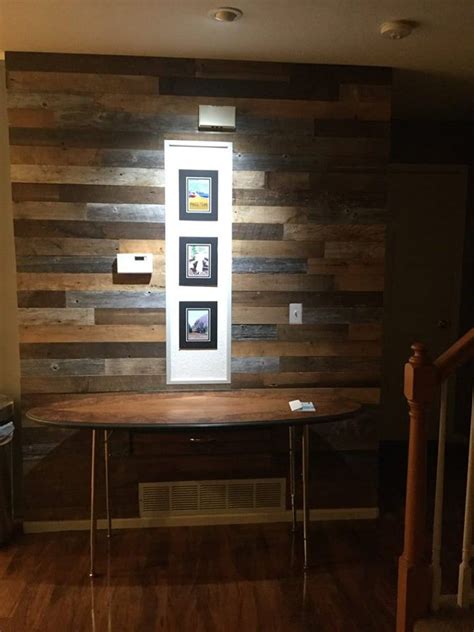 Reclaimed Wood Accent Wall Do It Yourself Diy Authentic Reclaimed Wood
