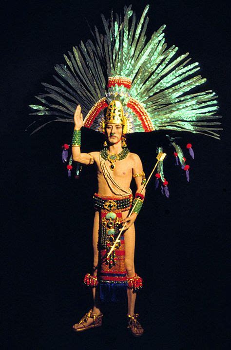 Model Of Moctezuma Ii In His Magnificent Quetzal And Cotinga Feathered