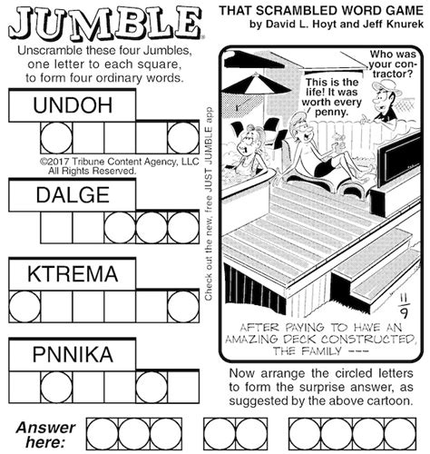Jumble Puzzle All Decked Out Boomer Magazine