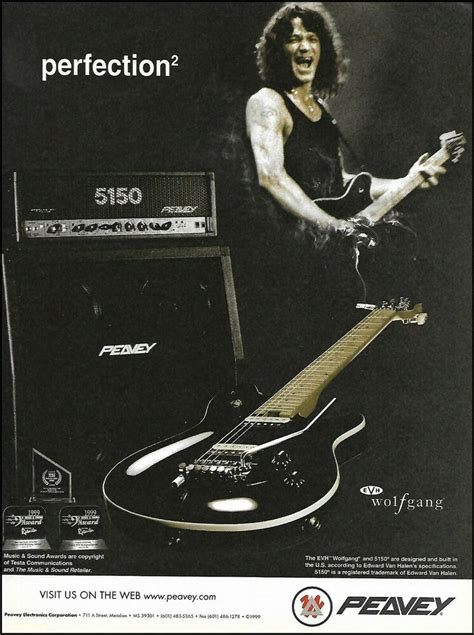 Eddie Van Halen Signature Peavey Evh Wolfgang Guitar And 5150 Amp 1999 Ad