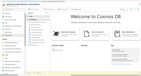 Exploring Built In Jupyter Notebooks In Azure Cosmos Db By Will