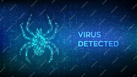 Premium Vector Virus Hazard Sign Virus Detected Computer Bug Made