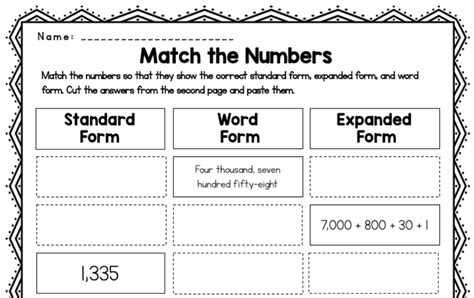 Writing Numbers In Standard Form And Expanded Form Worksheets