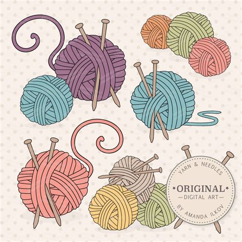 Premium Knitting Clipart Vectors Knitting Clip Art Etsy Uk Yarn Ball Yarn Clip Art
