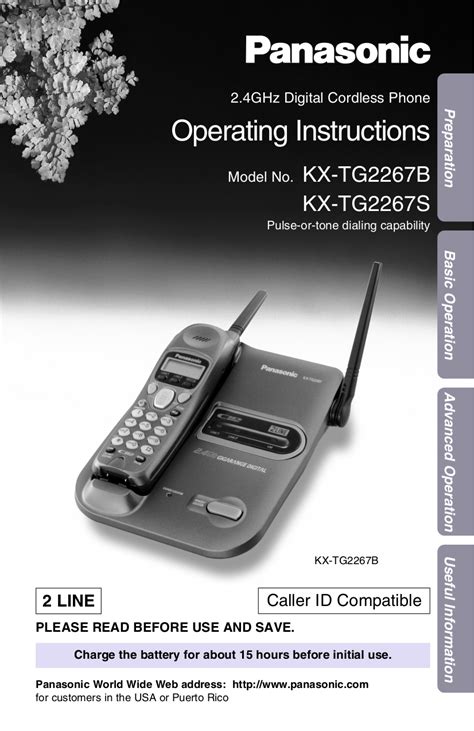 Pdf Manual For Panasonic Telephone Kx Tg2267s