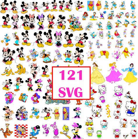 Disney Character PNG Disney Character SVG 121 svg files | Etsy