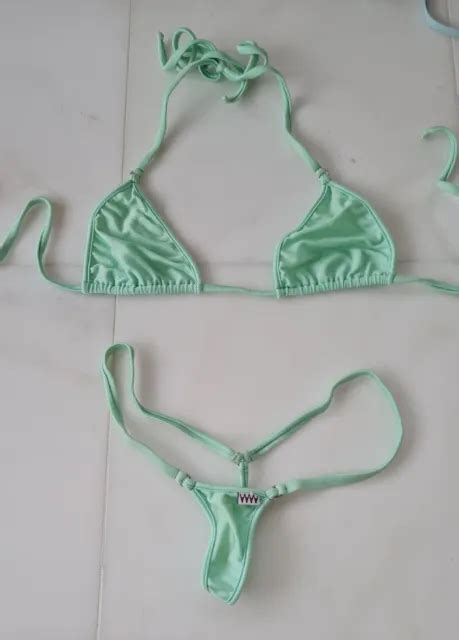 Gorgeous Wicked Weasel Mint Green Bikini Micro String Sold Out M Top Bottom 65 00 Picclick