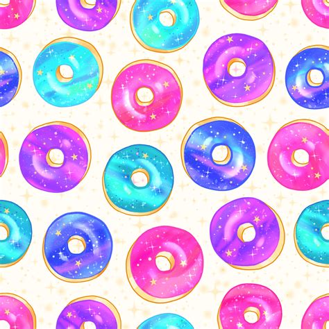 Colorful Fabrics Digitally Printed By Spoonflower Galaxy Donuts On