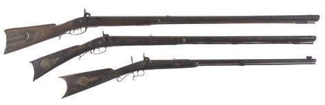 Three Antique Percussion Rifles Rock Island Auction