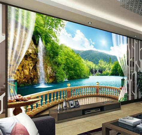 3d Wallpaper Bedroom Mural Modern Embossed Tv Waterfall