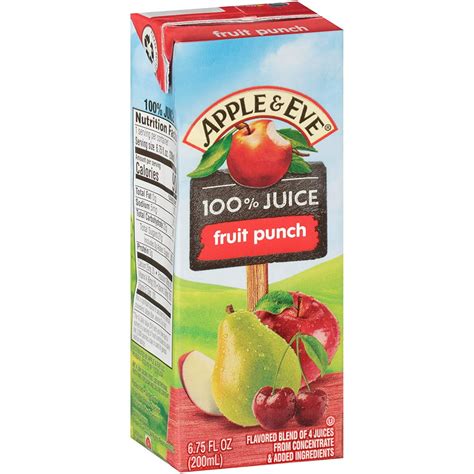 Apple And Eve 100 Juice Fruit Punch 675 Fluid Oz 8 Count Walmart