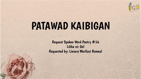 Patawad Kaibigan Request Spoken Word Poetry I Gel Stories Youtube