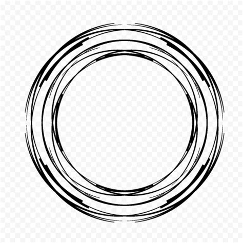 Hand Drawn Sketch Black Lines Circle shape HD PNG | Citypng