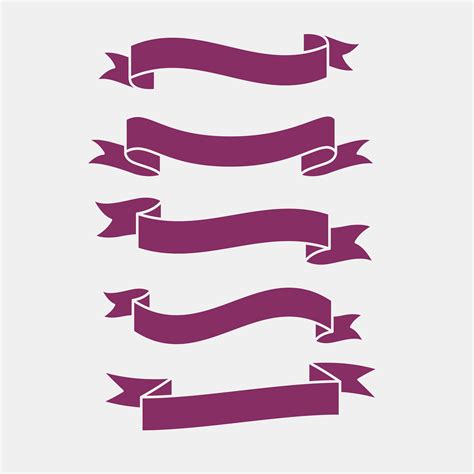3d Flat Purple Ribbons Banner Set Download Free Vector Art Stock