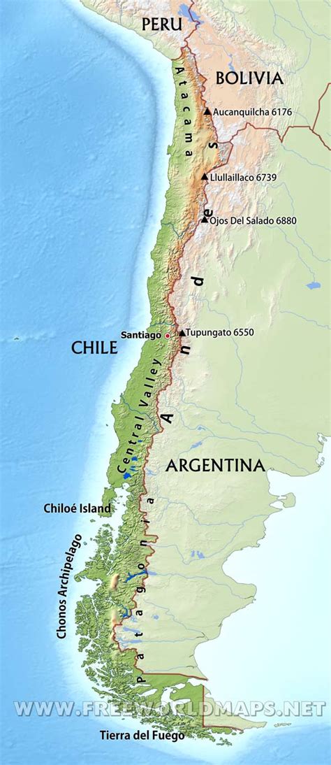 Chile Physical Map