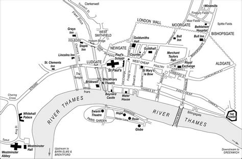 Map In Shakespeares London 1613